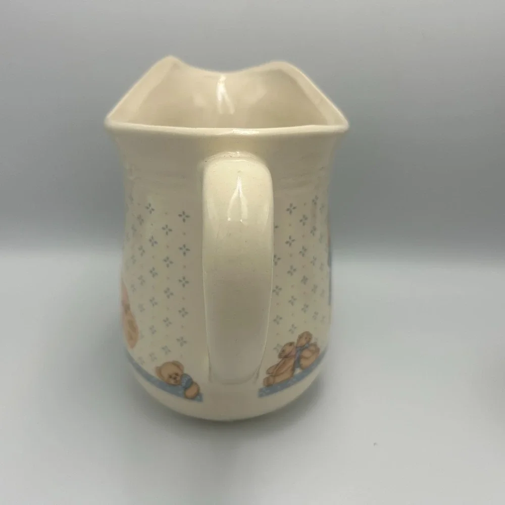 Vintage Tienshan Stoneware Country Bear Cottage Pitcher Bowl Spoon Rest Granny